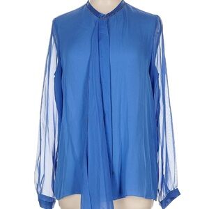 Elie Tahari Blue Silk Blouse